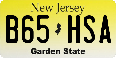 NJ license plate B65HSA