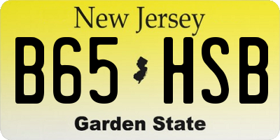 NJ license plate B65HSB
