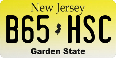 NJ license plate B65HSC