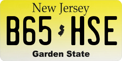 NJ license plate B65HSE