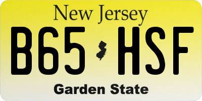 NJ license plate B65HSF