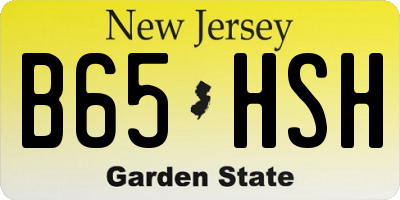 NJ license plate B65HSH