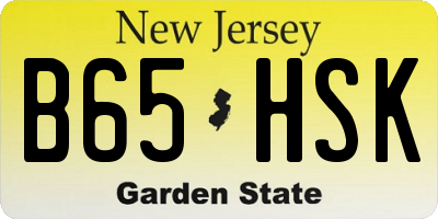 NJ license plate B65HSK