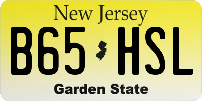 NJ license plate B65HSL