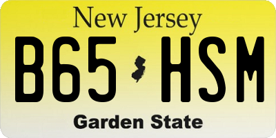 NJ license plate B65HSM