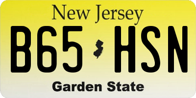 NJ license plate B65HSN