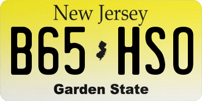 NJ license plate B65HSO