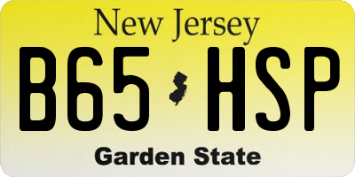 NJ license plate B65HSP