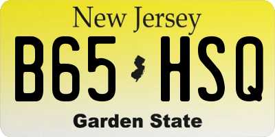 NJ license plate B65HSQ