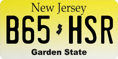 NJ license plate B65HSR