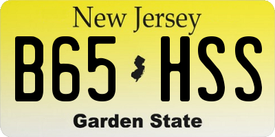 NJ license plate B65HSS