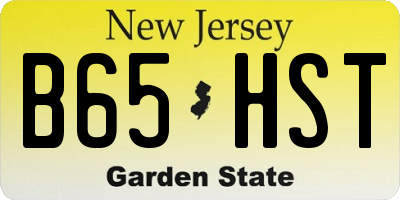 NJ license plate B65HST