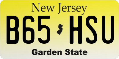 NJ license plate B65HSU
