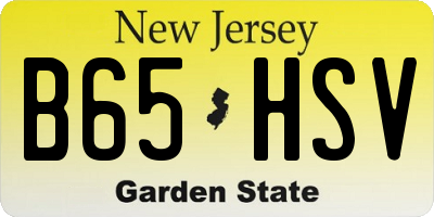 NJ license plate B65HSV