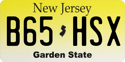NJ license plate B65HSX
