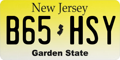 NJ license plate B65HSY