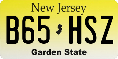 NJ license plate B65HSZ
