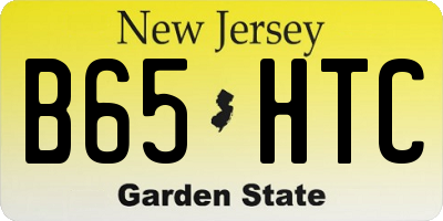 NJ license plate B65HTC