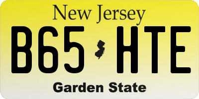 NJ license plate B65HTE