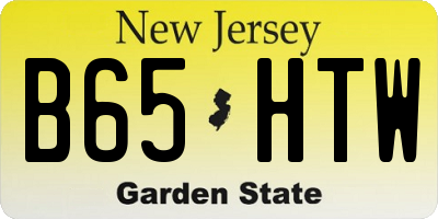 NJ license plate B65HTW