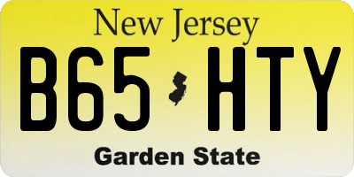 NJ license plate B65HTY
