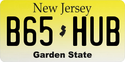 NJ license plate B65HUB