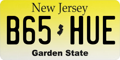 NJ license plate B65HUE