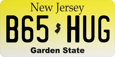 NJ license plate B65HUG