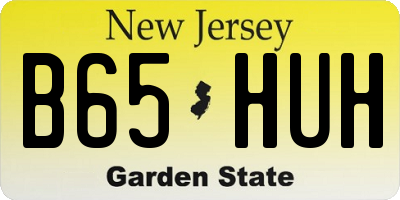 NJ license plate B65HUH