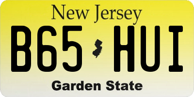 NJ license plate B65HUI