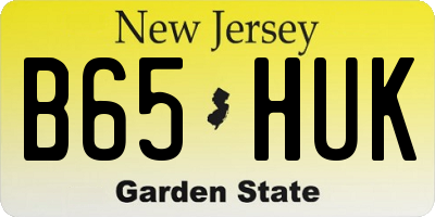 NJ license plate B65HUK