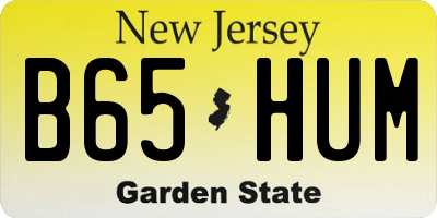 NJ license plate B65HUM