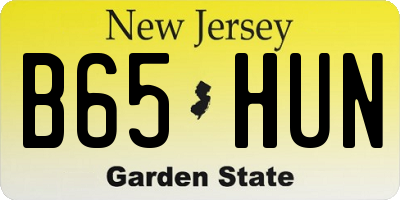 NJ license plate B65HUN