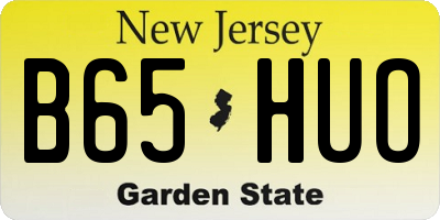 NJ license plate B65HUO