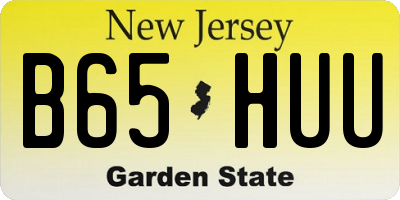 NJ license plate B65HUU