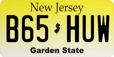 NJ license plate B65HUW