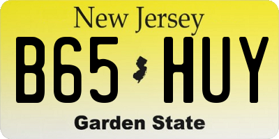 NJ license plate B65HUY