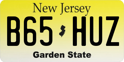 NJ license plate B65HUZ