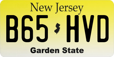 NJ license plate B65HVD