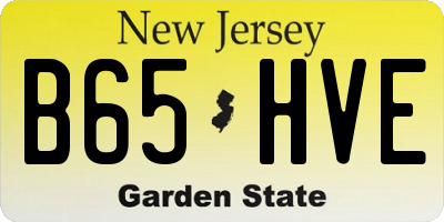 NJ license plate B65HVE