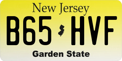 NJ license plate B65HVF