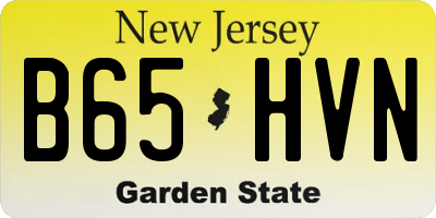 NJ license plate B65HVN