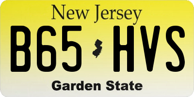 NJ license plate B65HVS