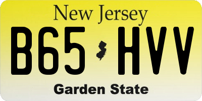NJ license plate B65HVV