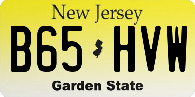 NJ license plate B65HVW
