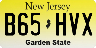 NJ license plate B65HVX