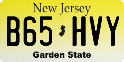 NJ license plate B65HVY