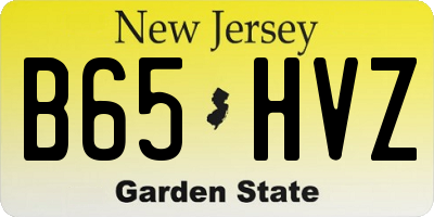 NJ license plate B65HVZ