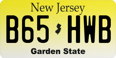 NJ license plate B65HWB
