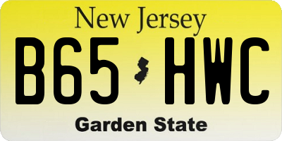 NJ license plate B65HWC